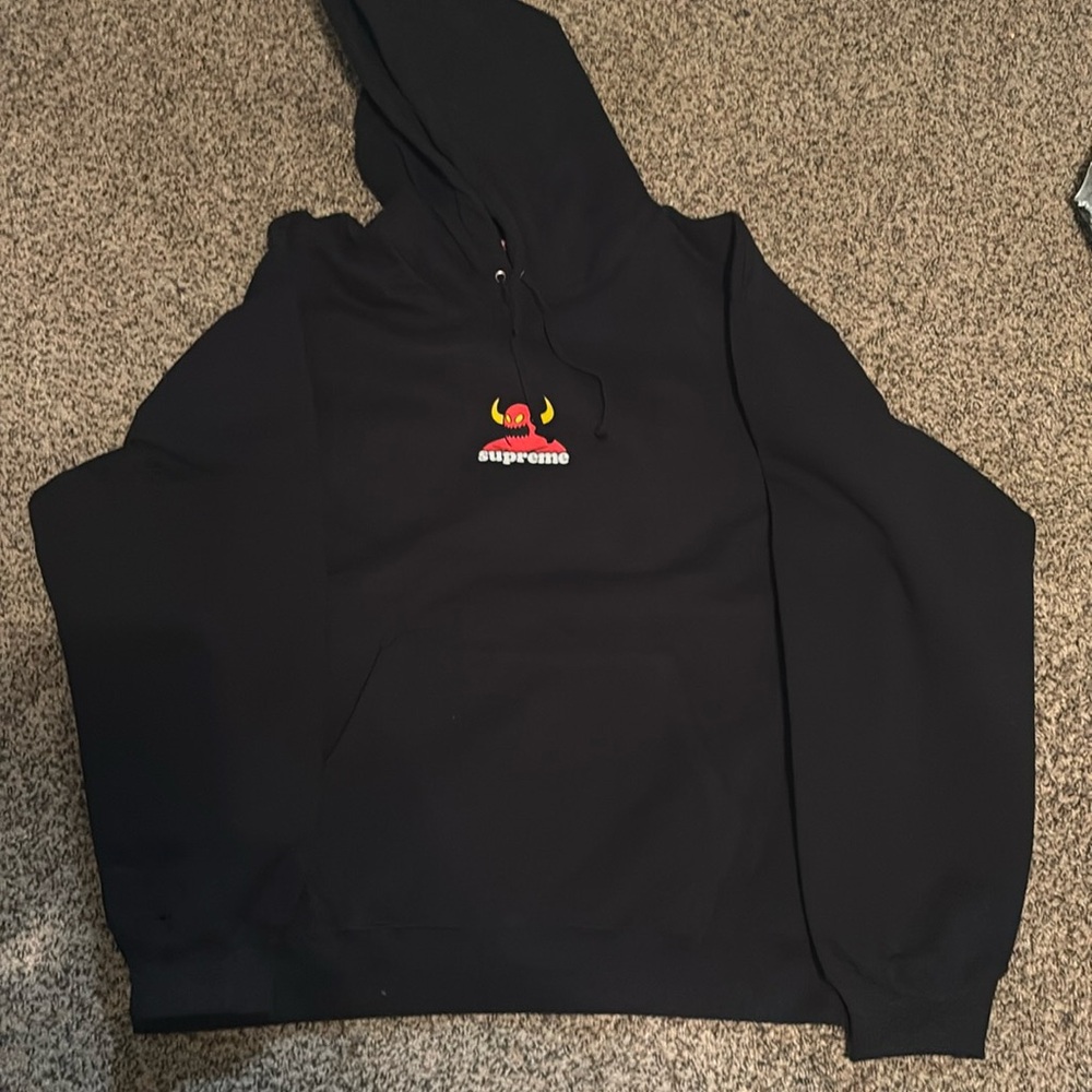 Supreme Toy Machine  Hooded Sweatshirt Black 2XL. Black Color
